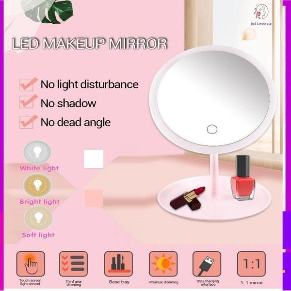 Ringlight Smart LED Touch Screen Makeup Mirror Tabletop Portable Vanity Dimmable