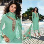 Sea Green Pure Georgette Partywear Suit Piece for Women