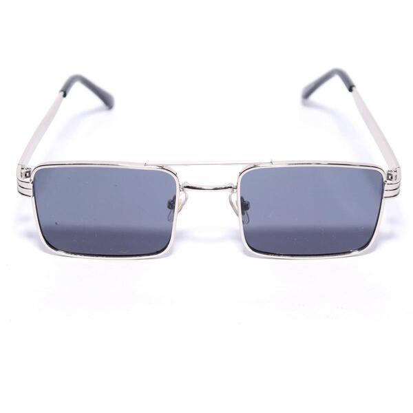 Silver Frame Black Lens Sunglasses For Men