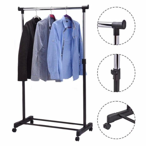 Single Pole Clothes Garment Drying Hanging Rack Hangers With Shoe Rack