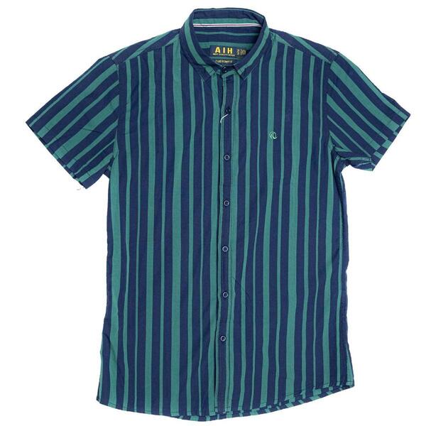 Smyth Stripes Shirt Blue Green For Men