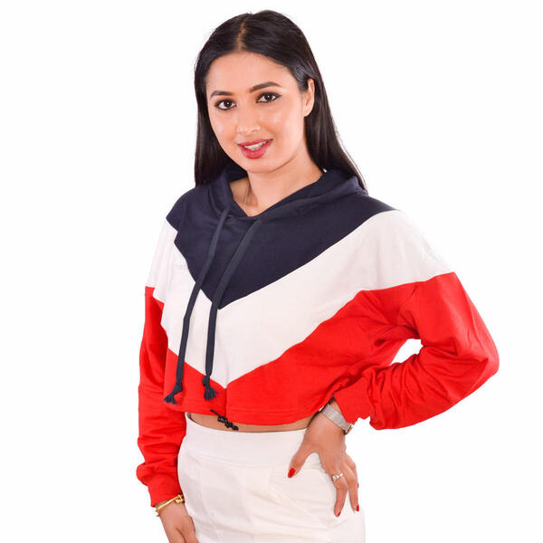 Tailor Stitch Crop Hoodie For Women