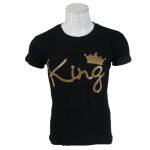 Binay Embroidery Black King Printed T-Shirt For Men