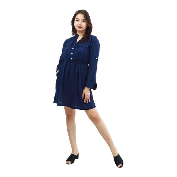 Cotton Full Sleeve Front Pocket Design Dress For Women