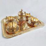 Brass Royal Tea Cup Plate Set Axia Krafts
