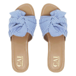 CAI Knotted Stripes Sandal Blue For Women