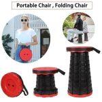 Camping Telescopic Stool, Sturdy Lightweight, Adjustable Collapsible Plastic Step Stool For Camping, Outdoor And Many More