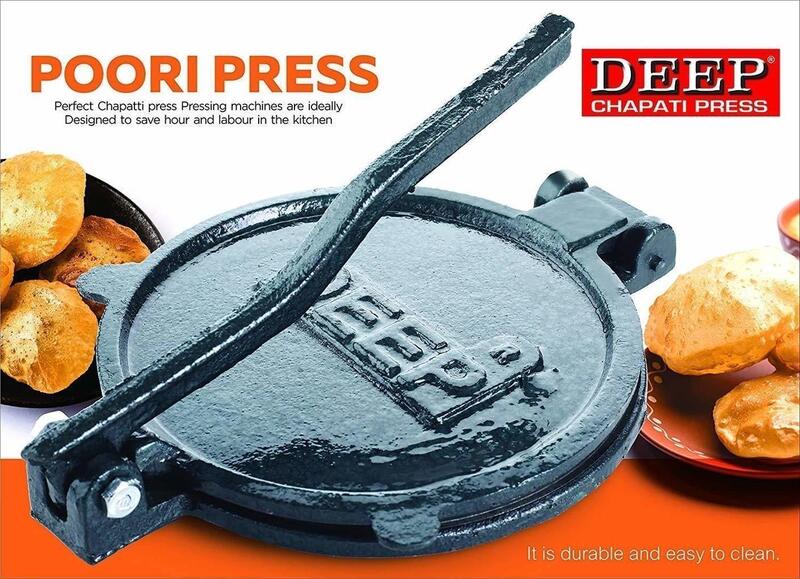Cast Iron Heavy Weightage Deep Casting Bid Puri/ Roti/ Chapati Maker Press for Kitchen