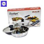 DeviDayal Stainless Steel Induction Base Frying Pan With Stainless Steel Lid-22 cm