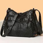 Fashion Multi-pocket Crossbody Women Solid PU Shoulder Bag