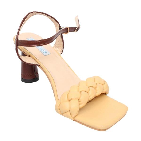 FLORENCE Cream Pu Leather Sandal For Women