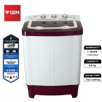 Gem Semi Automatic 6.8Kg Cyclone Washing Machine