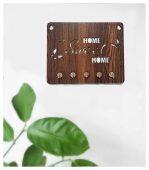 Home sweet Home multipurpose design Wood Key Holder (5 Hooks)