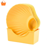 KOJA Shell Shape Spit Bone Plastic Plate Set