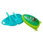 Mee Mee Air-Tight Baby Toddler Feeding Bowl With Fork & Spoon (Blue) MM-1210 C
