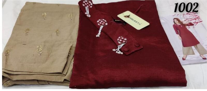 Selesta Innaya Silk Elegant Designer Kurti And Plazzo For Women