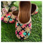 Silk Art Women's Aari Work Multicolor Punjabi/ Rajasthani/ Kolapuri Design