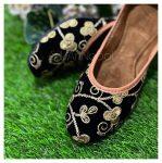 Silk Art Women's Gota Patti Work Black Punjabi/ Rajasthani/ Kolapuri Design