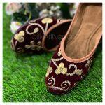 Silk Art Women's Gota Patti Work Maroon Punjabi/ Rajasthani/ Kolapuri Design