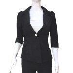Single Button Puff Sleeve Blazer For Women
