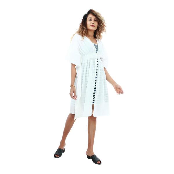 Cotton Sleeveless Printed Dress With Outer Set For Women