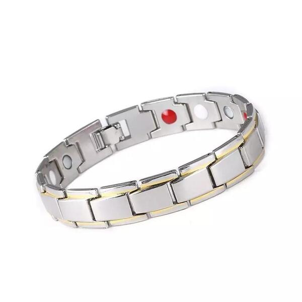 Bio Magnetic Bracelet Silver Gold Lining / Khopo Traders