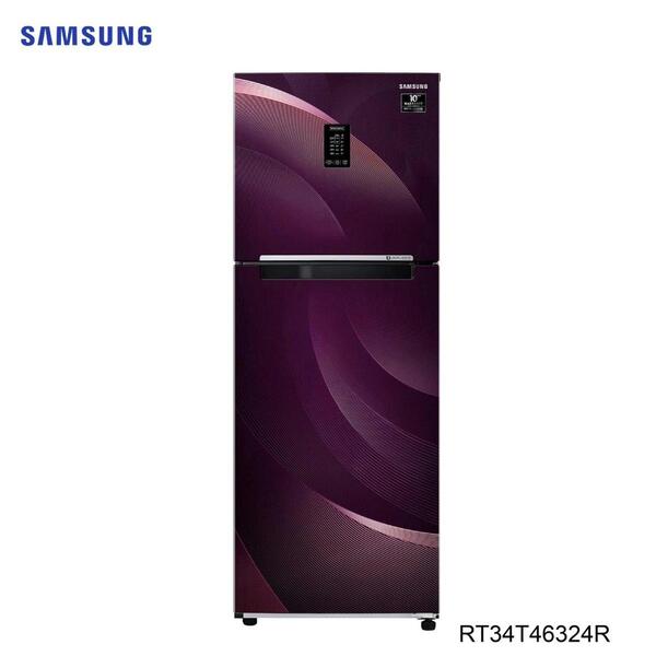 SAMSUNG RT34T46324R - 314 Litres Digital Inverter 5.1 Convertible Double Door Refrigerator with Curd Maestro (Rhythmic Twirl Red)