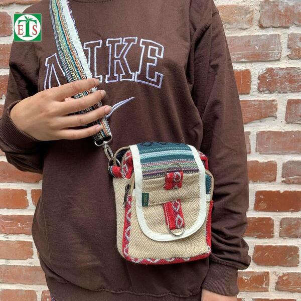 Hemp Crossbody Bag with Multicolor option for Women