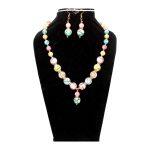 Multicolor Beads Necklace Set With Earring For Women