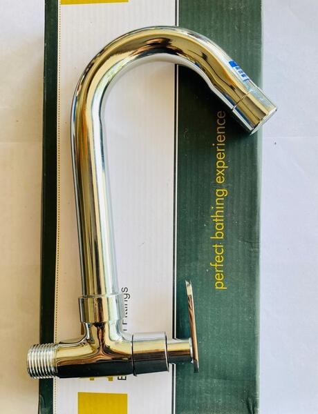Isla Full Brass Pan Sink Cock Tap for Kitchen basin Chrome Finished Wall Mounted Sink Cock Taps