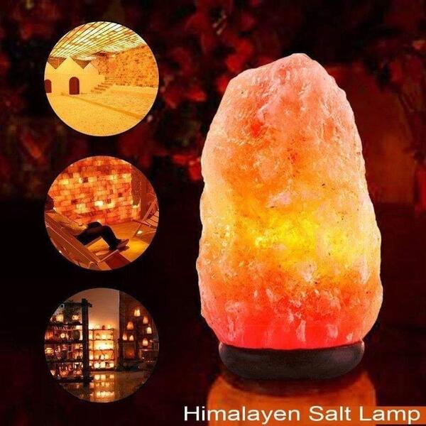 Khopo Natural Himalayan Rock Salt Lamp 3 -4 kg with Electric Cord Handcrafted with Wooden Base