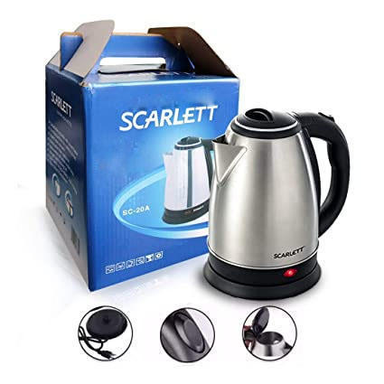 Scarlett Stainless Steel Electric Kettle: 2.0 Litres With Auto Off Function