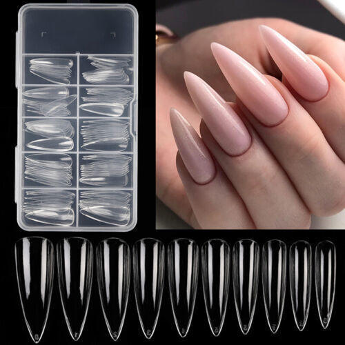 Adjustable Long Transparent Fake Nails With Glue - Artificial Transparent Nails