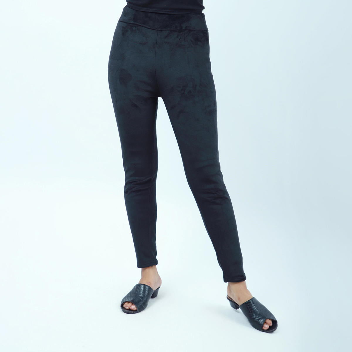black velvet side lining design leggings for women