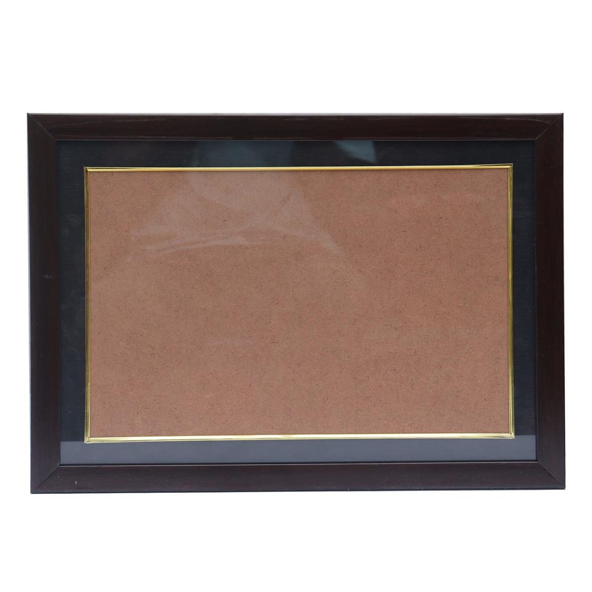 brown square photo frame with golden boarder 4r 57 inch
