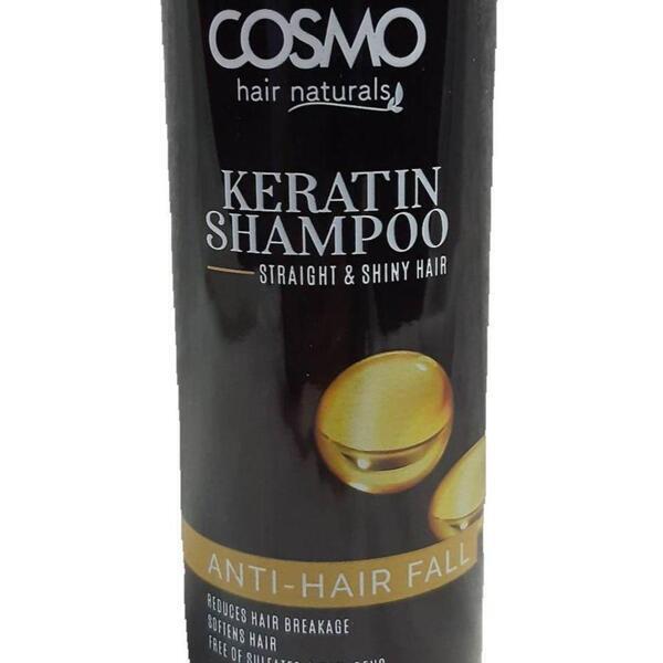 Cosmo Keratin Anti Hairfall Shampoo 480ml For Soft and Shiny Hair- Paraben and Sulphate Free- Genuine Product of Dubai