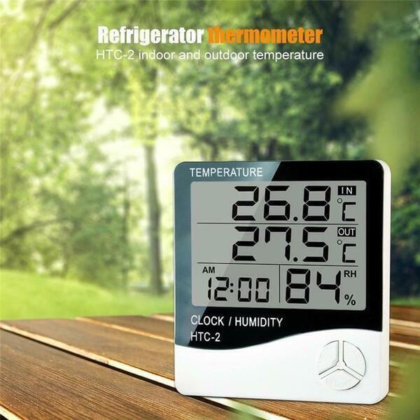 Digital Thermometer Hygrometer Weather Station LCD Clock Remote Sensor Humidity Meter