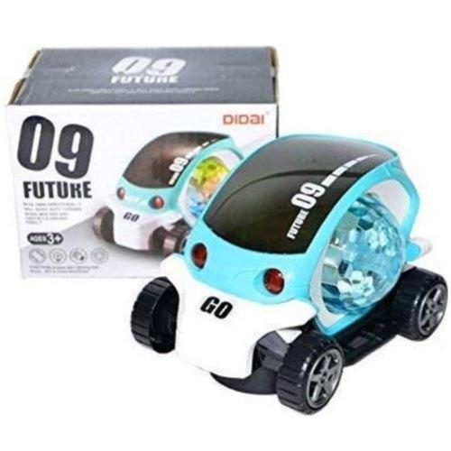 future car non rechargeable battery musical stunt car rotate 360 with flash light and music