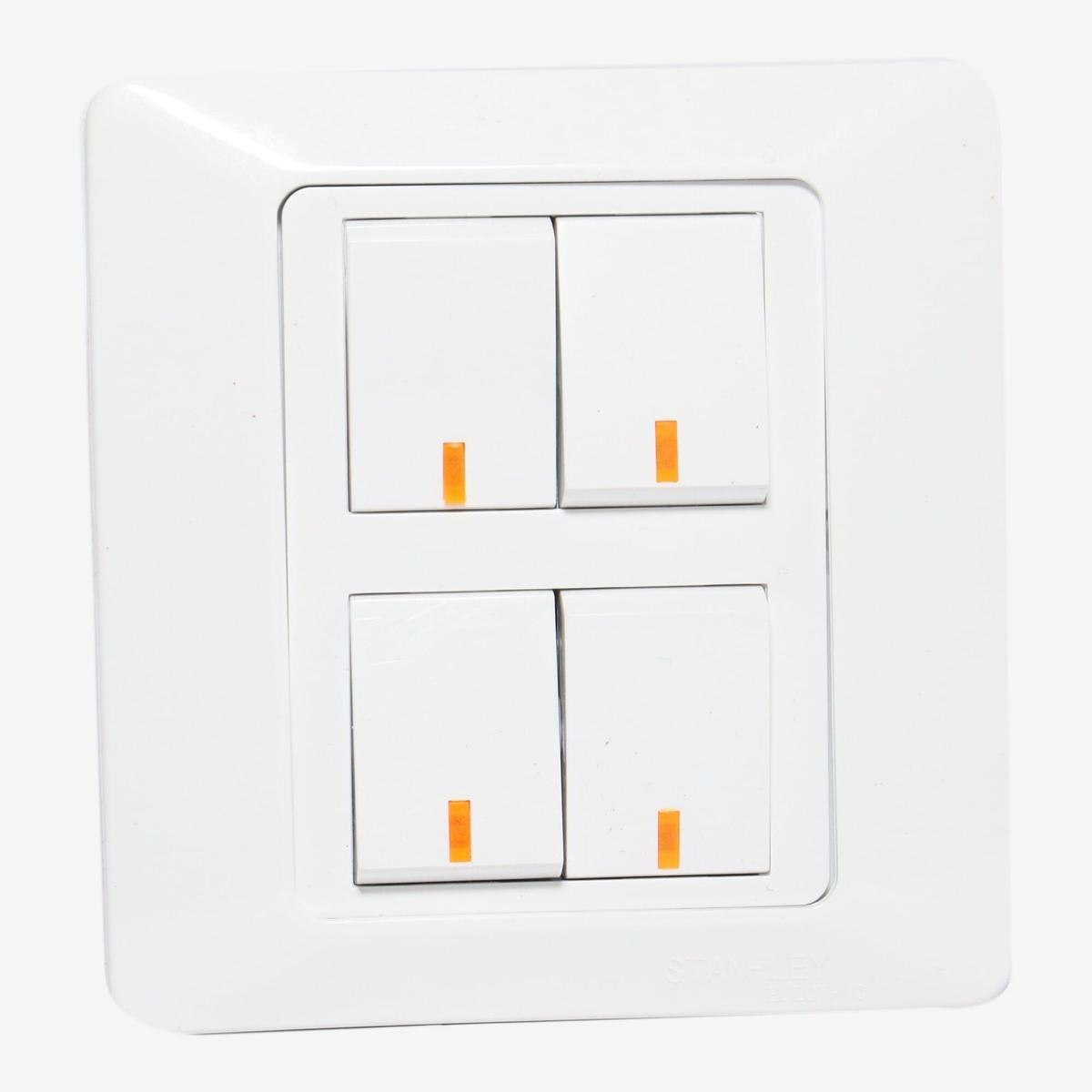 good quality white plastic 4 gang switch