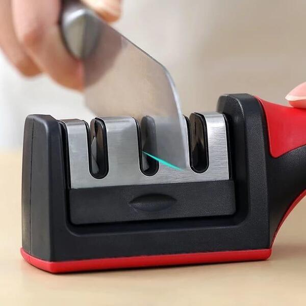 Manual Knife Sharpener with 3 Stage Knife Sharpening Sections