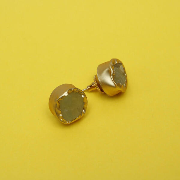 Natural Druzy Stone Stud Earring For Women