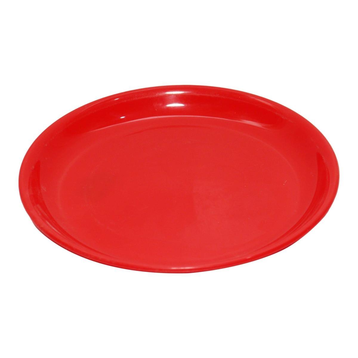 red colored plain design plate