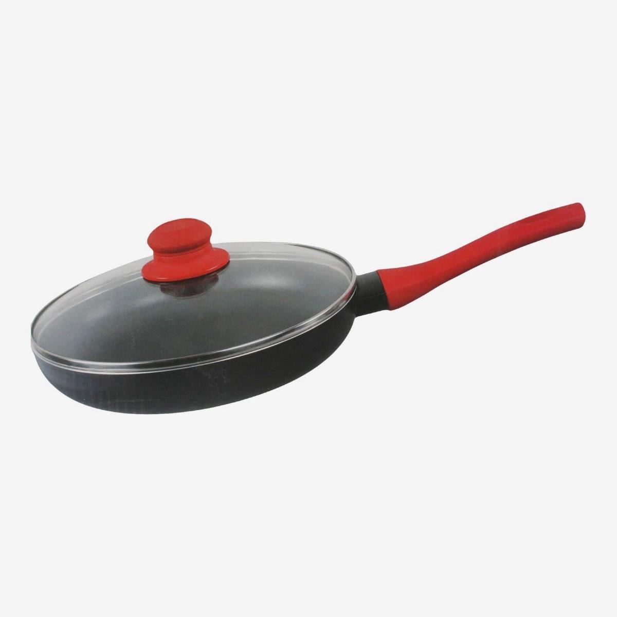 red homeglory frypan with lid induction compatible npg 26