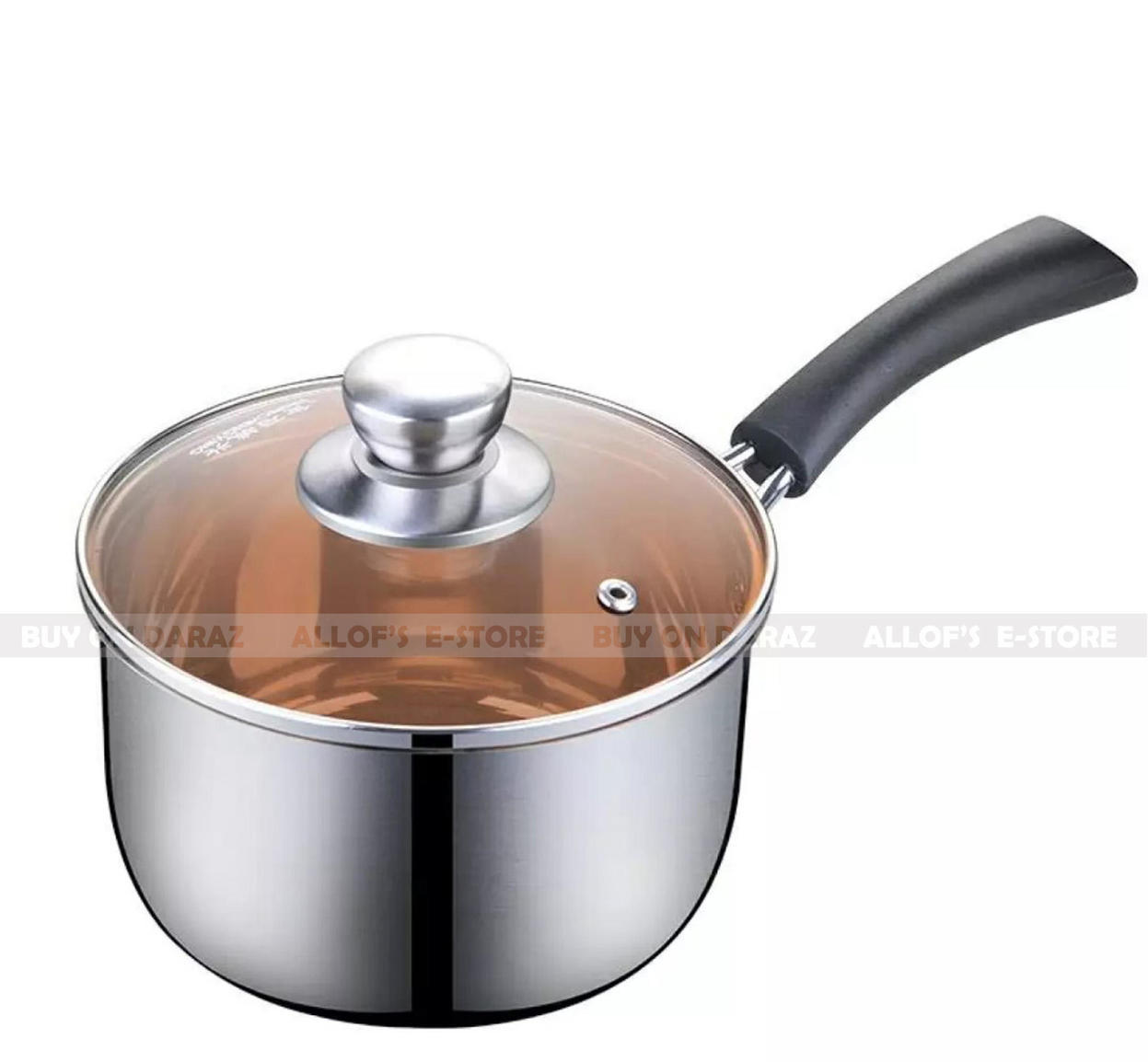 stainless steel saucepan18cm with lid easy clean dishwasher safe