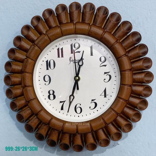 Watch House -Attractive Medium Size Bamboo Design Round Dial Wall Clock For Office ,Hotel ,Restaurant, Home, Living Room KOL