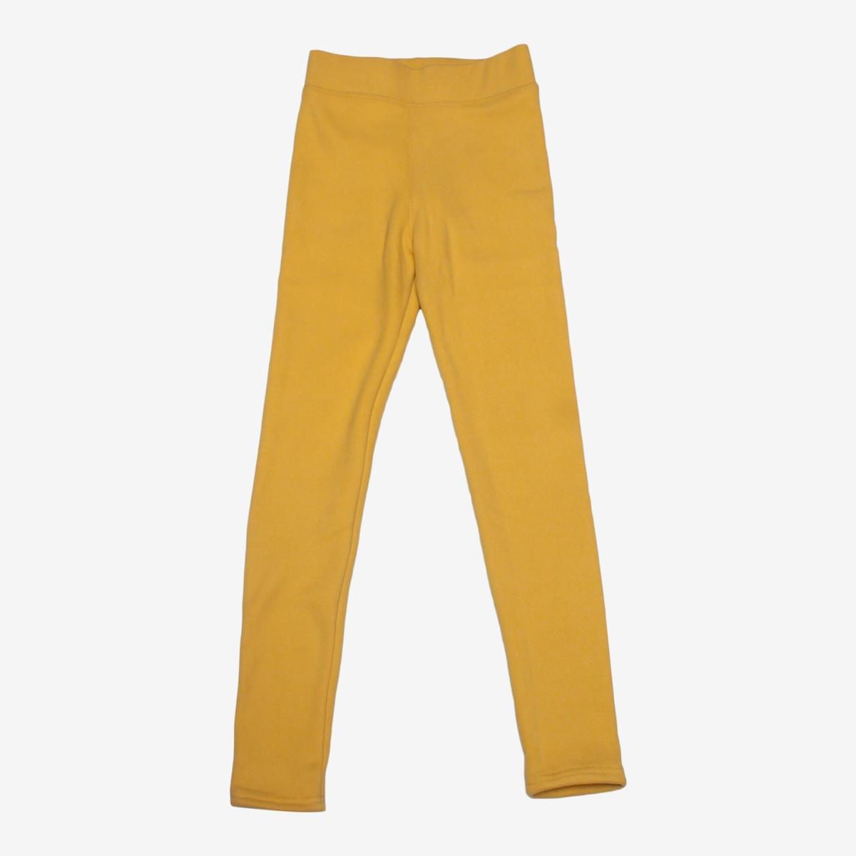yellow cotton womens legging with fur inside