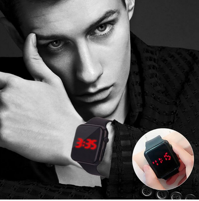 Fashionable Square LED Digital Sports Watch Silicon Wrist Watch For Men O3