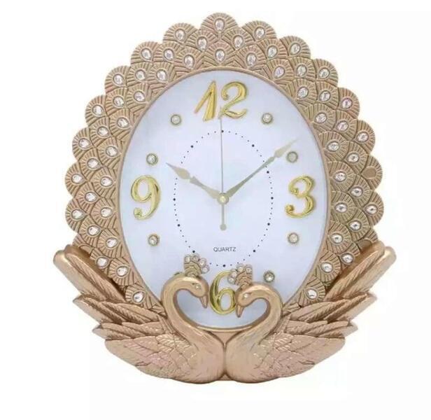 Gold Peacock Fancy Model Wall Clock1-v