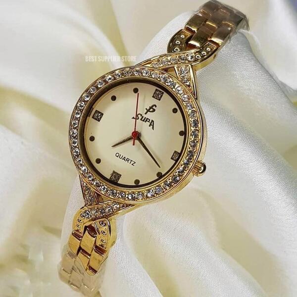 Supa Yellow Dial Fancy Bangle For Women-v