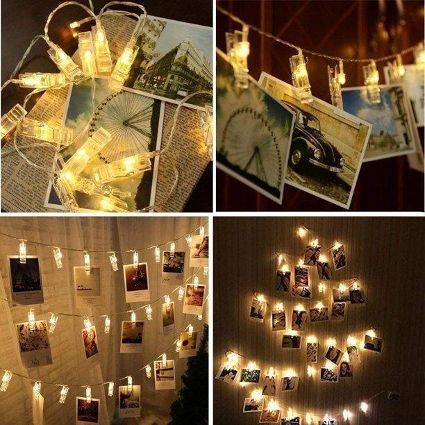 20l photo clip lights led photo hanging light decoration for birthday festival festive occasion wedding party for home patio lawn restaurants hang photos cards home decor